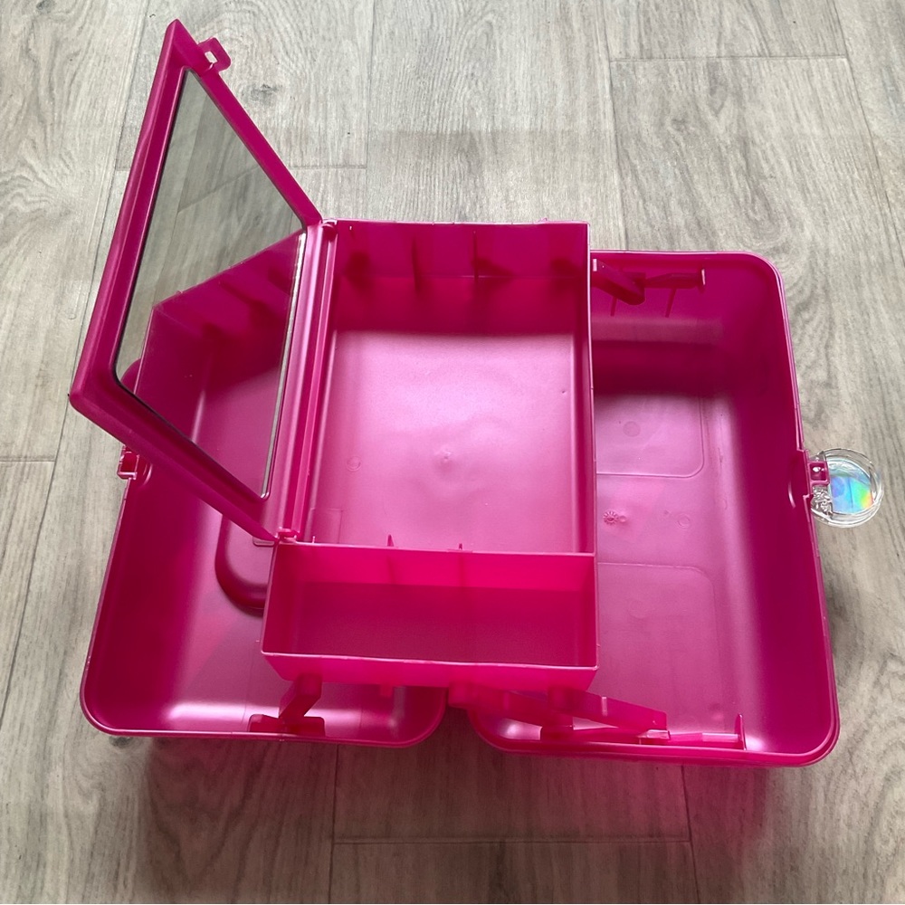 Vintage Retro 90’s Caboodle Make up Cosmetic Case Pink Large with Mirror - Picture 11 of 15